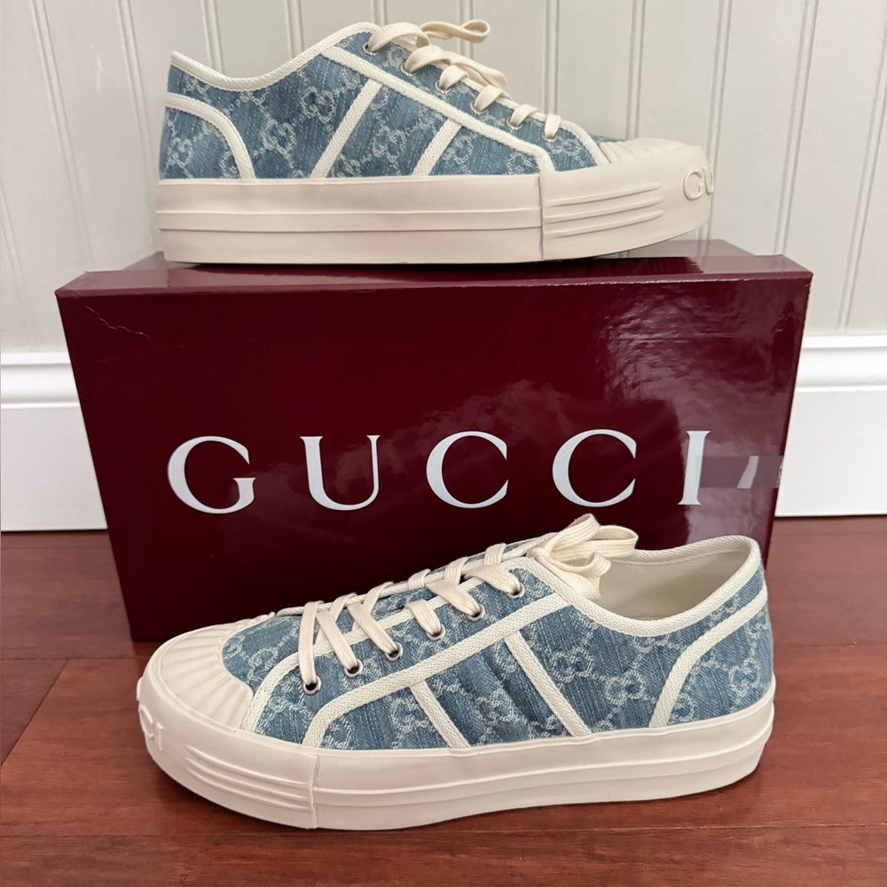 Gucci Julia Platform Denim GG Logo Sneakers Various Sizes Available